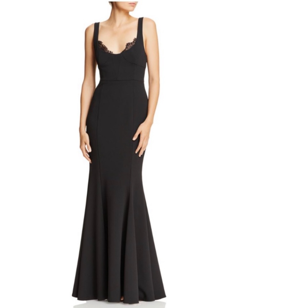 Aqua Dress - sz 6. Elegant Black Evening Gown.